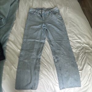 PacSun Blue Boyfriend Jeans Criss Cross Button